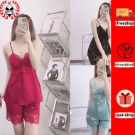 Women's two-piece set, sexy women's 2-piece set, silk 2-piece set with real photos