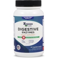 Zenesis Labs Digestive Enzymes - with Amylase, Bromelain, Protease, Lipase, & 14 Other Enzymes - 90 