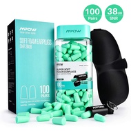 1 Pair Of MPOW 38dB Noise-Canceling Earplugs With Transparent Plastic Storage Box