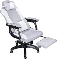 Home Work Chair High Back Office Chair Ergonomic Office Chair Swivel Rolling Chair with Retractable Footrest Mesh Office Chair with Padded Armrests And Adjustable Headrest Grey (Color : Grey) vision