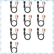 [R Q M U] 10X for  PS2 PS1 AV Cable Splitter  Audio Video Extend Cord Game Player to Monitor TV  Wir