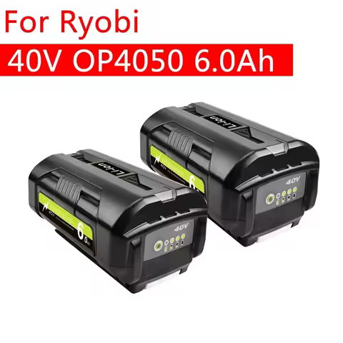 100% for 40V Ryobi 6.0Ah Li-Ion Rechargeable Battery For RY40502 RY40200 40V Cordless Power Tools Ba