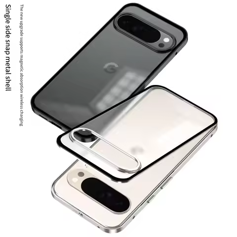 Aluminum Alloy Bumper Frame Magnetism 2-in-1 Metal Matte Back Cover For Google Pixel 9 Pro XL Pixel 