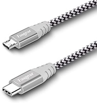 Fasgear USB C to Micro USB Cable [30cm] Nylon Braided Type C to Micro USB Cord Compatible with Galax