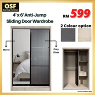 ⭐4ft Almari Sliding wardrobe ⭐ 4x6 / 4x8 Anti jump sliding wardrobe