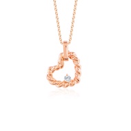SK Jewellery Woven Heart Rose Gold Diamond Pendant