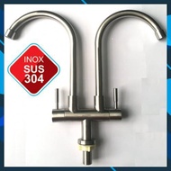 304 stainless steel double sink faucet, 2-lever sink faucet, 2-split sink faucet,