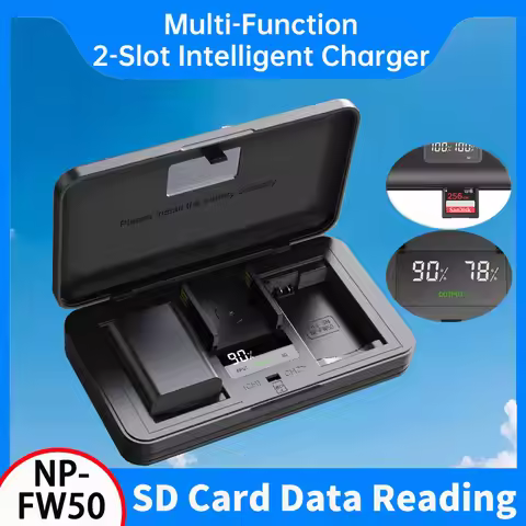 NP-FW50 Battery Charger For Sony ZV-E10 Alpha A6500 A6300 A6000 A6400 A5000 A5100 A3000 A7, A7II, A7