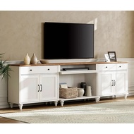 Stand TV Wampat Farmhouse Popular Untuk TV Sehingga 100'', Pusat Hiburan Rumah Dengan 8 Storan Untuk