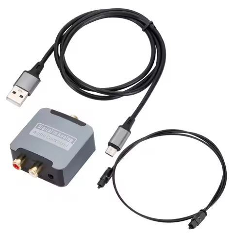 DAC Digital to Analog Audio Converter Optical SPDIF Toslink Coaxial Input to L/R RCA 3.5mm Jack Head