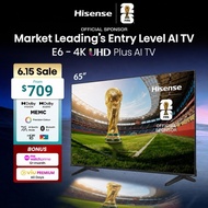Hisense E6Q 65 inch 4K UHD Plus AI TV | Dolby Vision & Audio | DTS VirtualX | MEMC