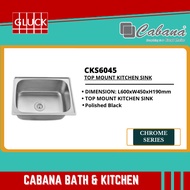 CABANA CKS6045 TOP MOUNT KITCHEN SINK (Silver Sink)