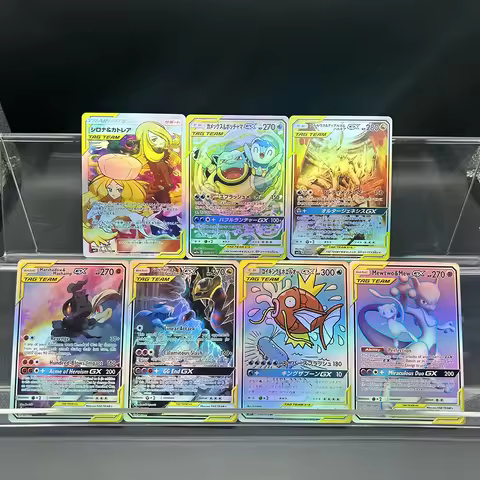 PTCG Anime DIY Tag Team Collection Cards 199/106 En/jp Marshadow&machamp Mewtwo&mew Gx Flash Trading