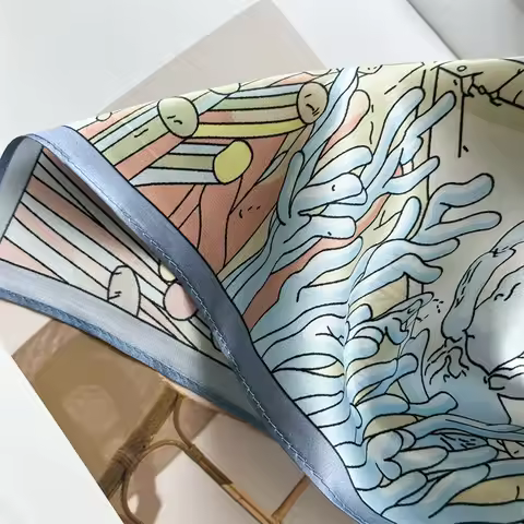 100% Pure Silk Scarf 88x88cm Square for Wome Real Mulberry Silk Wrap and Shawls Ladies Print Pashmin