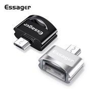 Essager Micro USB OTG Adapter ชายกับ USB 2.0 หญิงเชื่อมต่อสำหรับ Samsung A7 Xiaomi Redmi หมายเหตุ 5 Microusb OTG Converter Adapter