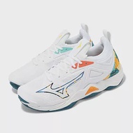 Mizuno 排球鞋 Wave Momentum 3 男鞋 白 綠 橘 襪套 室內運動 美津濃 V1GA2312-56