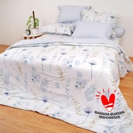 Canella Sprei Set Bedcover Bahan Katun Satin Motif Lunetta