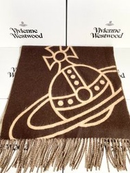 Vivienne Westwood 西太后 棕色雙面大土星 圍巾披肩 女款scarf shawl for women