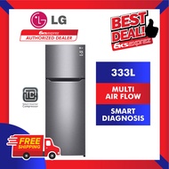 LG 2 Door Top Freezer Inverter Fridge (333L) GN-B372SQCB Refrigerator / Peti Sejuk with Multi Air Fl