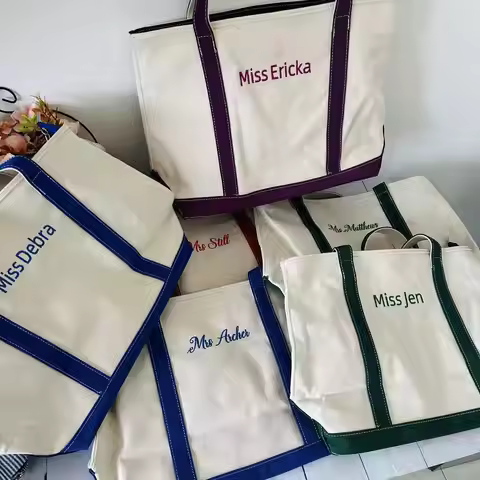 Design Your Tote Bags, Personalized Boat Tote,Custom embroidered Name Bag,Boat Tote,School Tote Bag,