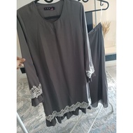 Preloved kurung chiffon grey