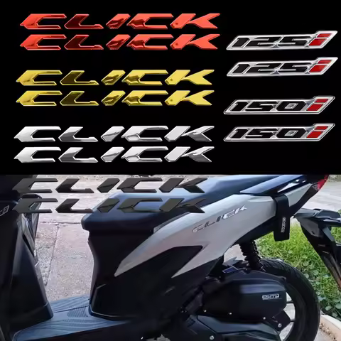 Motorcycle 3D Stickers Decal CLICK Logo Tank Emblem Decal Accessories for Honda CLICK 125 125i CLICK
