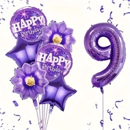 7PCS purple foil balloons featuring numbers perfect for birthday wedding and Christmas celebrations