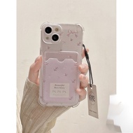 Soft Card Holder original art flower Case OPPO a60 Reno 11f Realme c55 c63 12pro plus note 50 C51s C