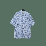 Back to Green- 魚圖騰短袖襯衫 columbia鯊魚 vintage shirt