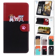 Cute Retro Leather Case For Samsung A52 A52S A32 Note 9 Plus 20 Ultra A51 A71 PU Fashion Flip Cover Casing Cat Dog Soft Shell