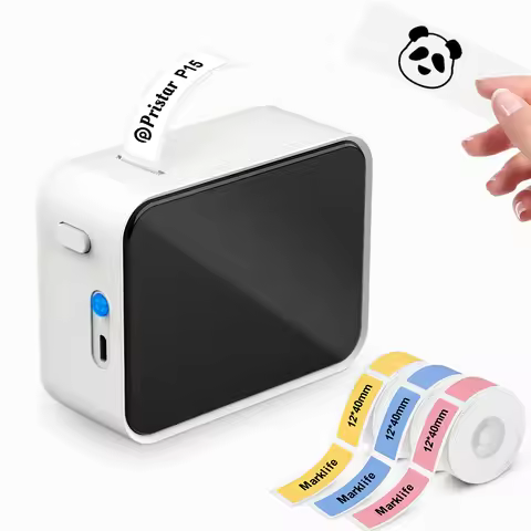 Mini Printer Marklife P15 Thermal Label Printer P15 Portable Bluetooth Inkless Adhesive Sticker Labe