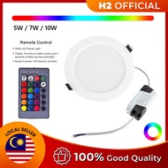RGB LED Downlight 5W 7W 10W Colorful Remote Control Ceiling Downlight Dimming Round Indoor Spot Light Bedroom Kitchen