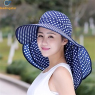 LeadingStar Fast Delivery Sunscreen Hat Anti-uv Windproof Outdoor Cycling Tea Picking Bucket Cap With Face Covering Mask