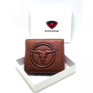 Original Rush rider Men's High Quality Genuine Leather Wallet Dompet Kulit Lembu Lelaki