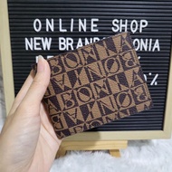 dompet pendek cowok bonia original short wallet monogram coklat