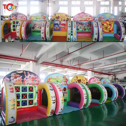 5 in 1 Inflatable Carnival Bundle Sport Games Multi Sports, Axe Throw, Bank a Ball, Football Game, K