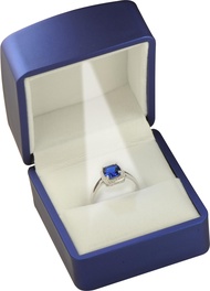 The Jewellery Pak LED Blue Ring Box for Proposal, Wedding, Engagement..Luxury Arc Shaped Top Design