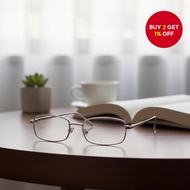 Stylish Gold Round Glasses for Men and Women, Slim Rectangular Frames