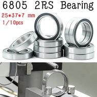 ♞6805 2RS Bearing 25*37*7 mm ( 10 PCS ) ABEC-1 Metric Thin Section 61805RS 6805 RS Ball Bearings 68