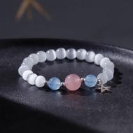 天然海藍寶 / 馬粉晶 / 貓眼石 / 水晶串珠手鍊