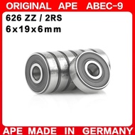 10-100PCS Germany ABEC-9 Bearing 626 ZZ 2RS 6*19*6 mm 626-2RS 626ZZ Z  RS LB LU - 2Z Miniature Preci