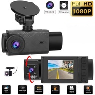 1080P Dash Cam 3 Channel Dash Cam Front and Inside Car DVR Car Recorder Super Night Vision