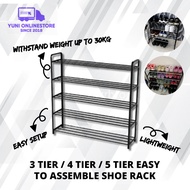*READY STOCK* 3tier / 4-tier / 5-tier lightweight easy to assemble shoe rack