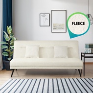 LOFT Living ZOE 3 Seater Sofa Bed-White Fleece