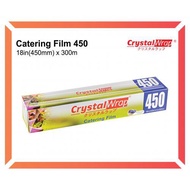 Crystal Wrap Catering Film with Cutter - 18 inch ( 450mm ) x 300meter [ Food Wrap Film ] CrystalWrap