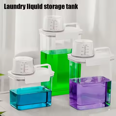 1100ML/1800ML/2300Ml Airtight Laundry Detergent Powder Storage Box Jar Bleach Storage Container Larg