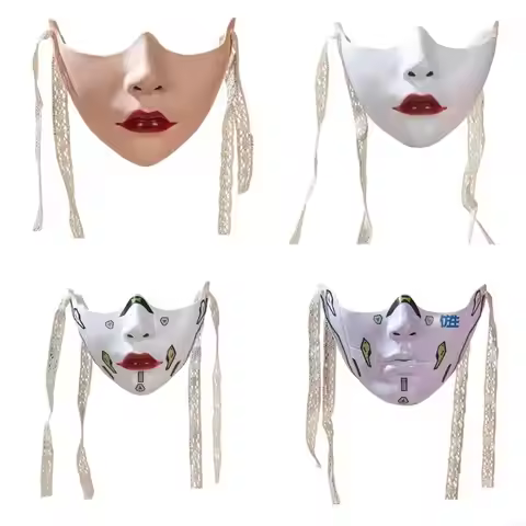 31BF Masquerade Mask Beauty Mask Cosplay Mask Mechanical Half Face Mask Gift Unisex
