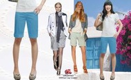 FASHION STAR台製獨家iitomo~D&amp;G同款超瘦可愛斯華洛燙鑽水藍五分褲XS~2L