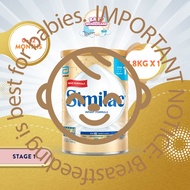 [Single Tin] Abbott Similac 5MO Stage 1 Infant Milk Formula 1.8kg (0-12 months)