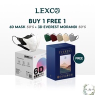 [BUNDLE DEAL] LEXCO 6D Premium 4ply Medical Face Mask [50’s/box] + 3D Everest Morandi Mask [50’s/box]